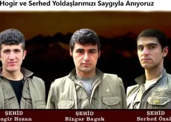 HPG: RIZGAR, HOGIR VE SERHED YOLDAŞLARIMIZI SAYGIYLA ANIYORUZ